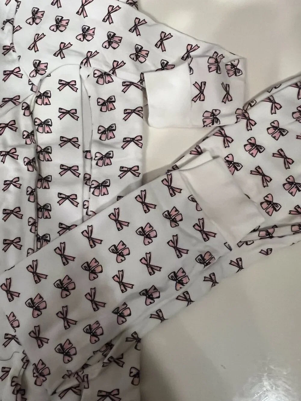 Girls Pajamas Size 5 from B*Steps - White and Pink Bows NEW